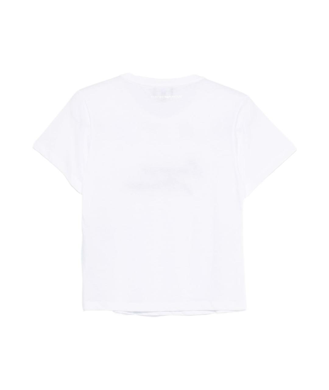 EMPORIO ARMANI Белая хлопковая футболка, фото 3