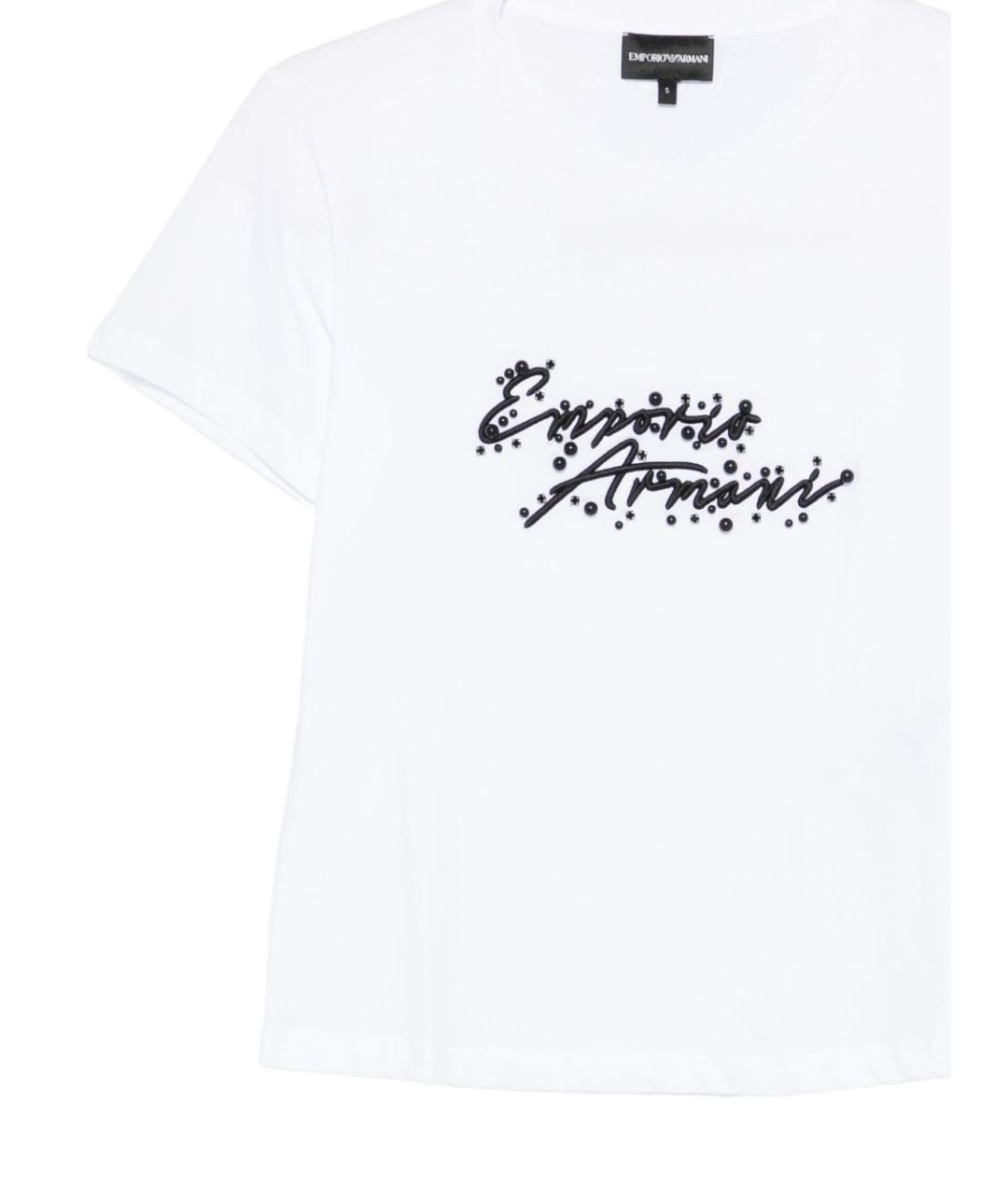 EMPORIO ARMANI Белая хлопковая футболка, фото 2