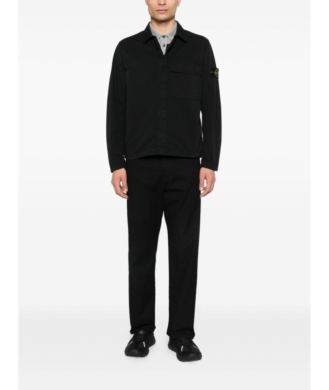 STONE ISLAND Черная хлопковая куртка, фото 4