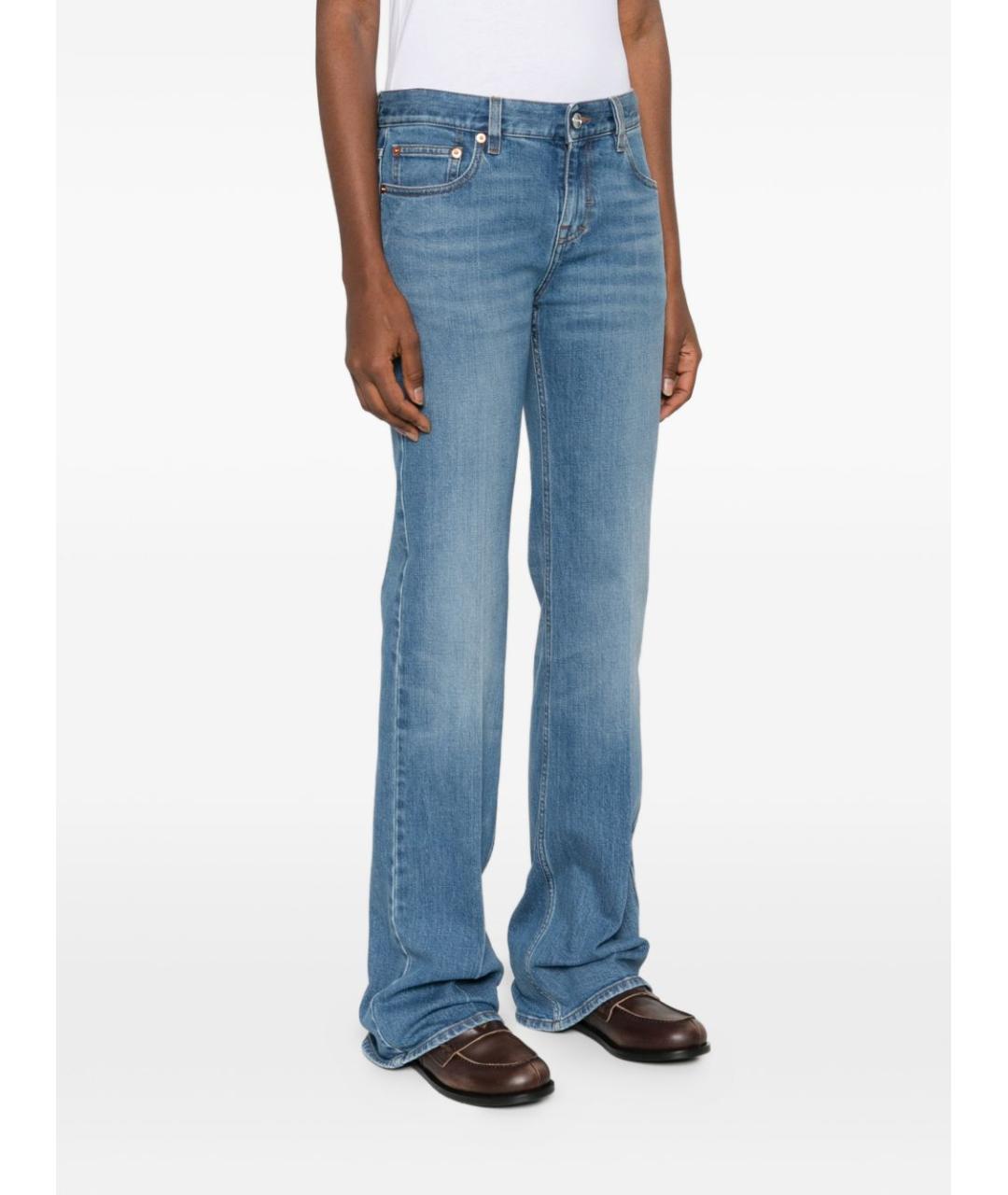 GUCCI Голубые хлопковые прямые джинсы, фото 5