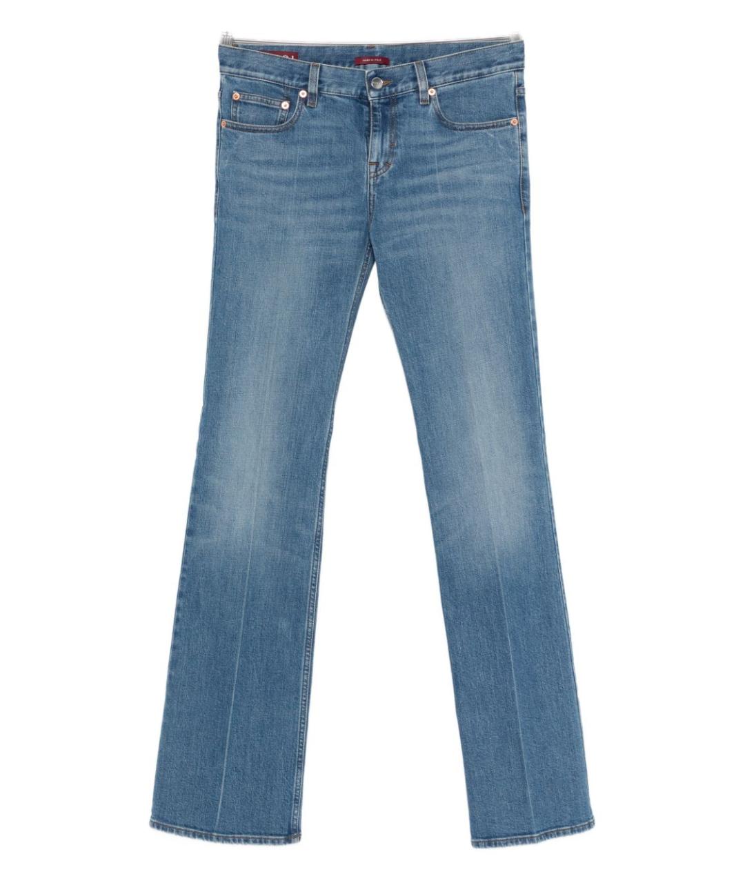 GUCCI Голубые хлопковые прямые джинсы, фото 1