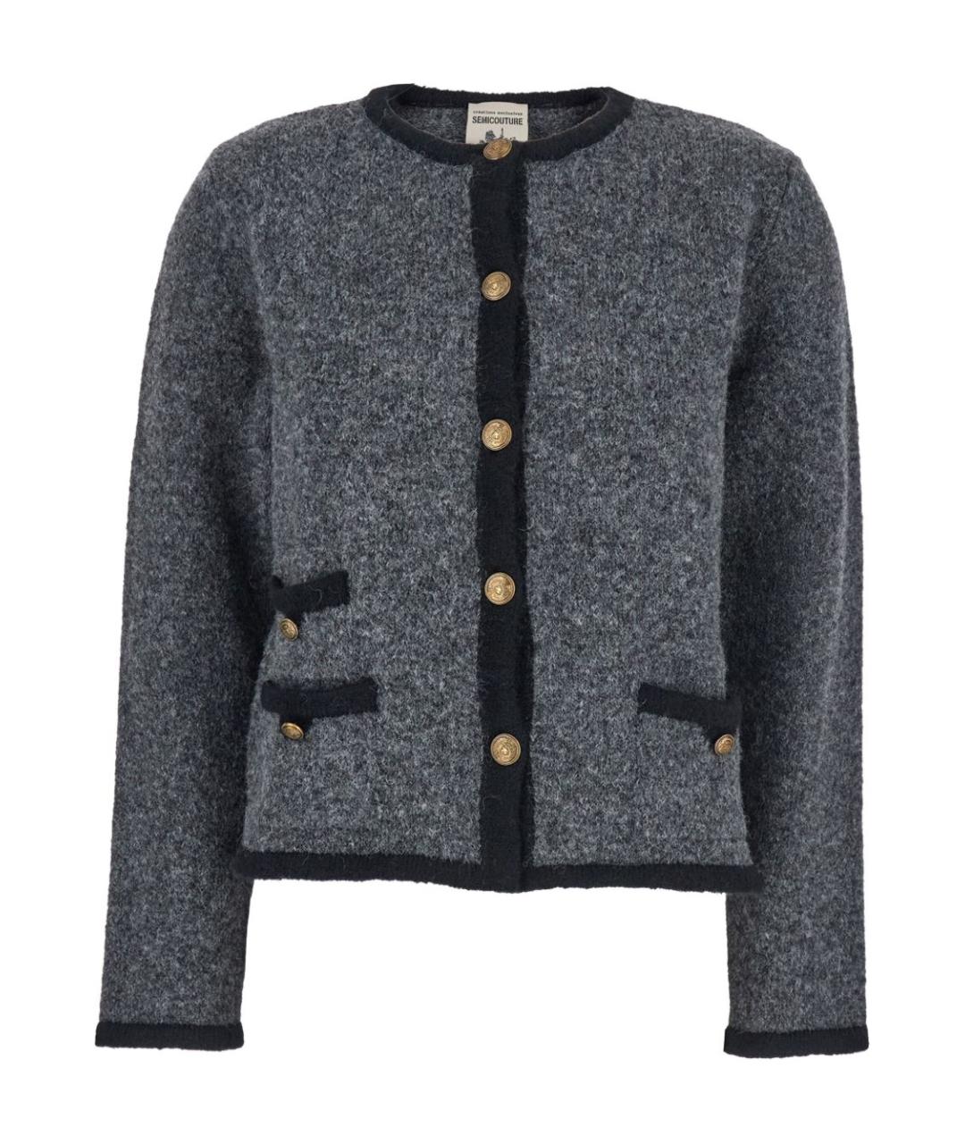 SEMICOUTURE Серый кардиган, фото 1