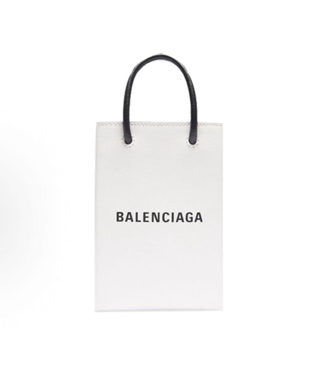 BALENCIAGA Белая кожаная сумка через плечо, фото 5