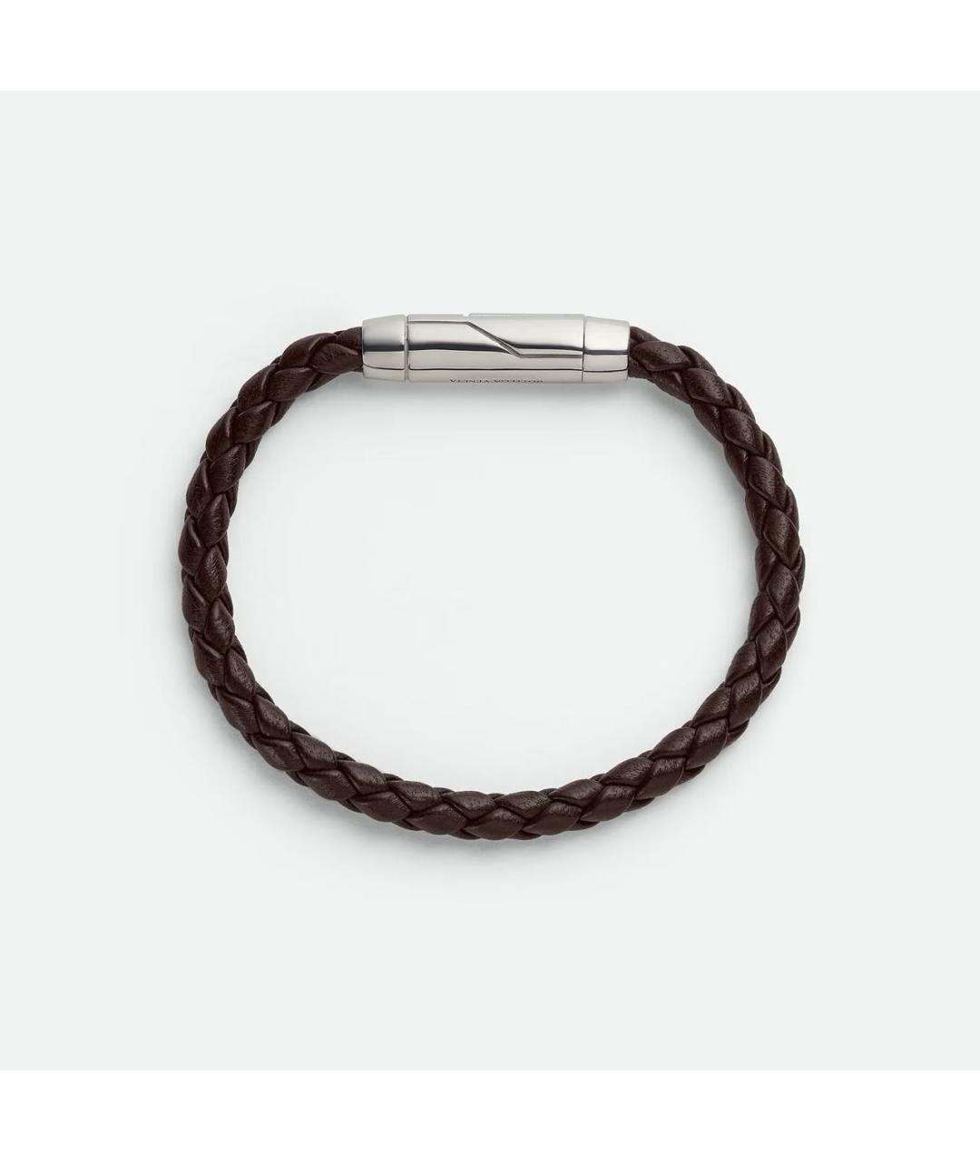 BOTTEGA VENETA Коричневый серебряный браслет, фото 3