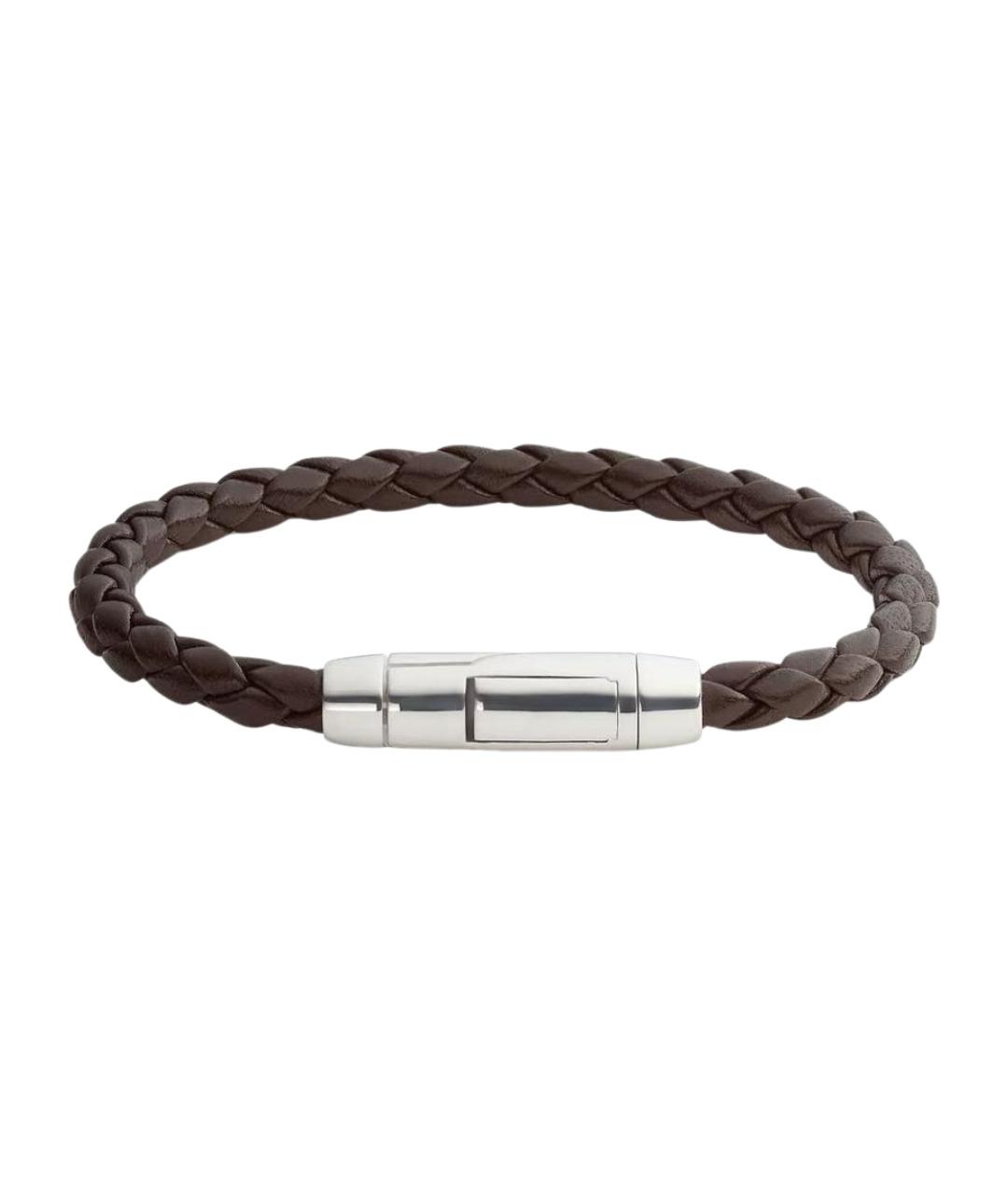 BOTTEGA VENETA Коричневый серебряный браслет, фото 1