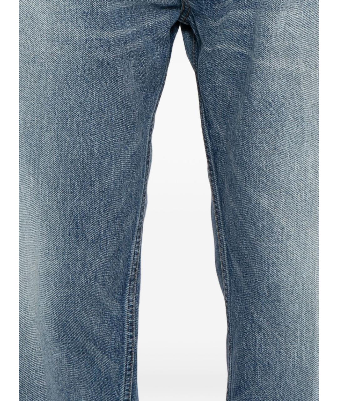 CELINE Голубые хлопковые прямые джинсы, фото 2
