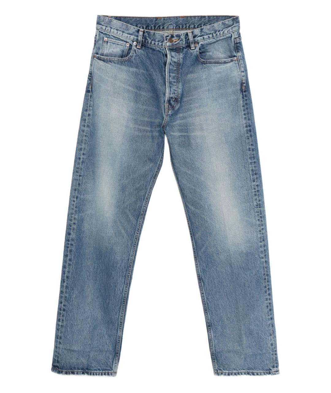 CELINE Голубые хлопковые прямые джинсы, фото 1