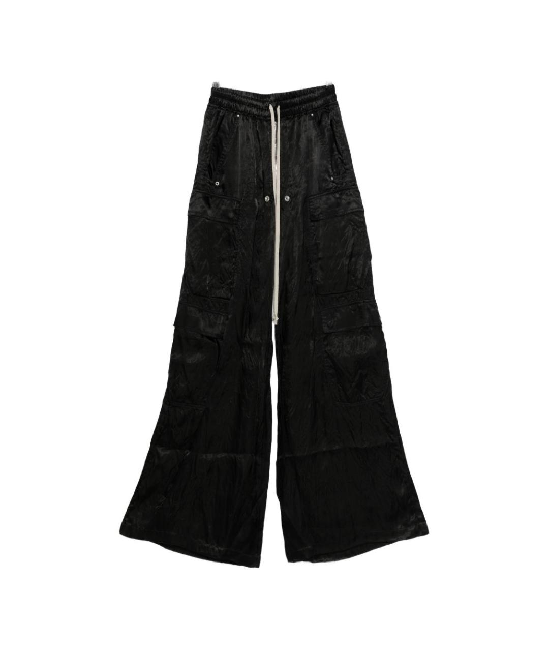 RICK OWENS Черные ацетатные прямые брюки, фото 1