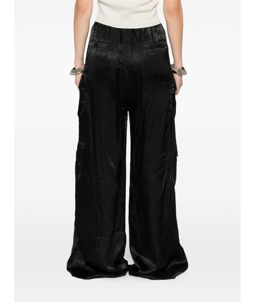 RICK OWENS Черные ацетатные прямые брюки, фото 4