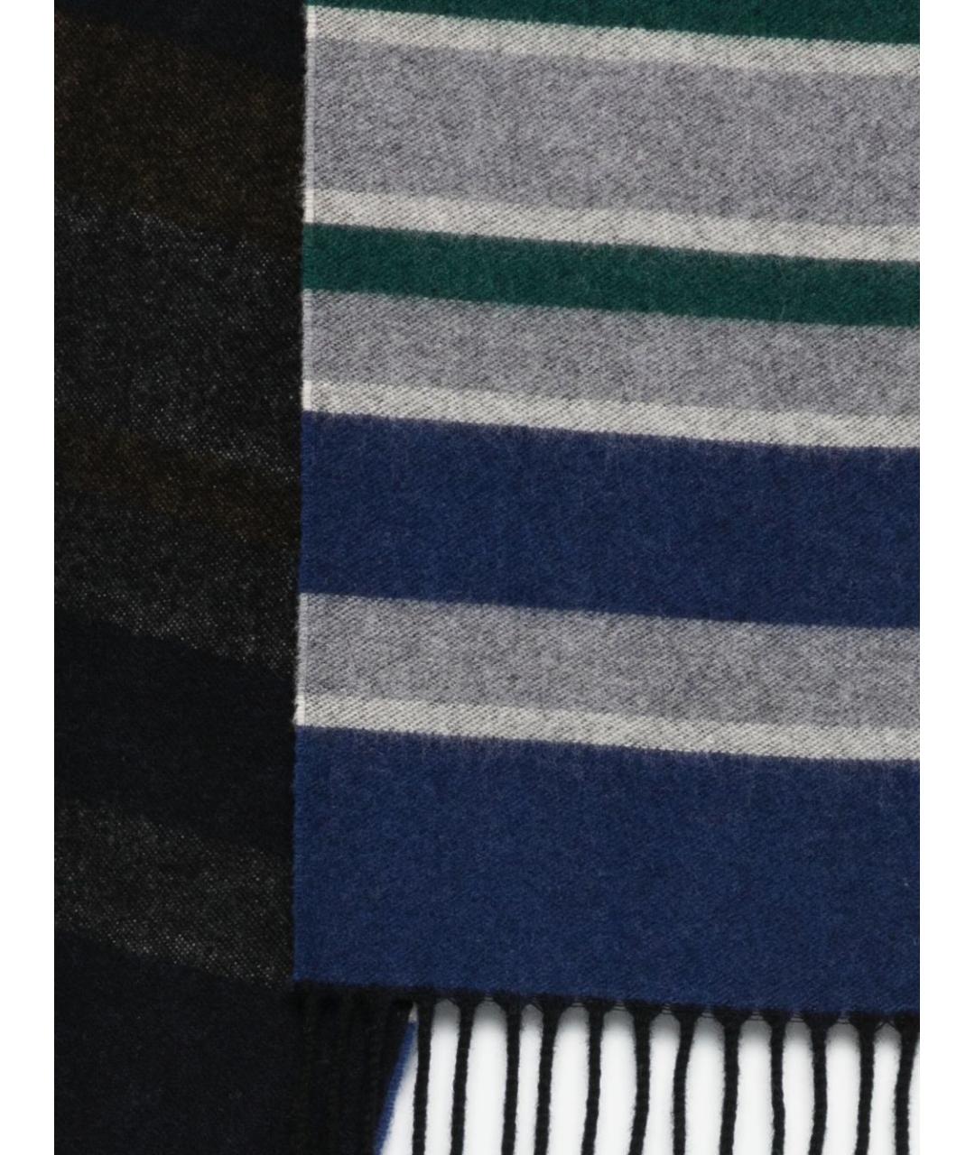 PAUL SMITH Серый шерстяной шарф, фото 2