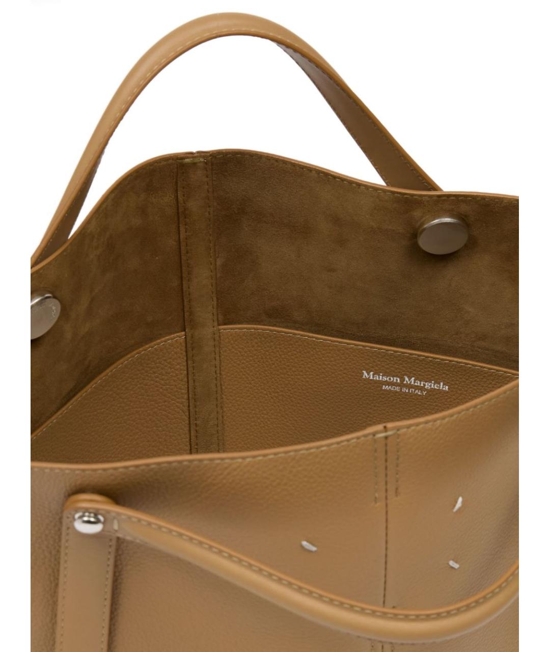 MAISON MARGIELA Бежевая кожаная сумка тоут, фото 2