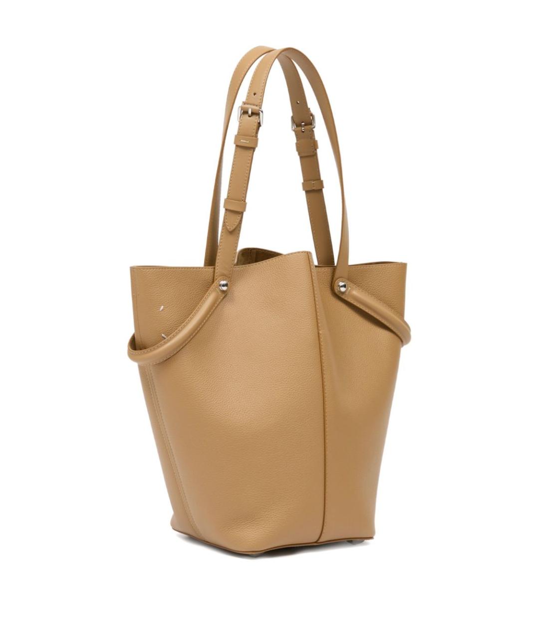 MAISON MARGIELA Бежевая кожаная сумка тоут, фото 4