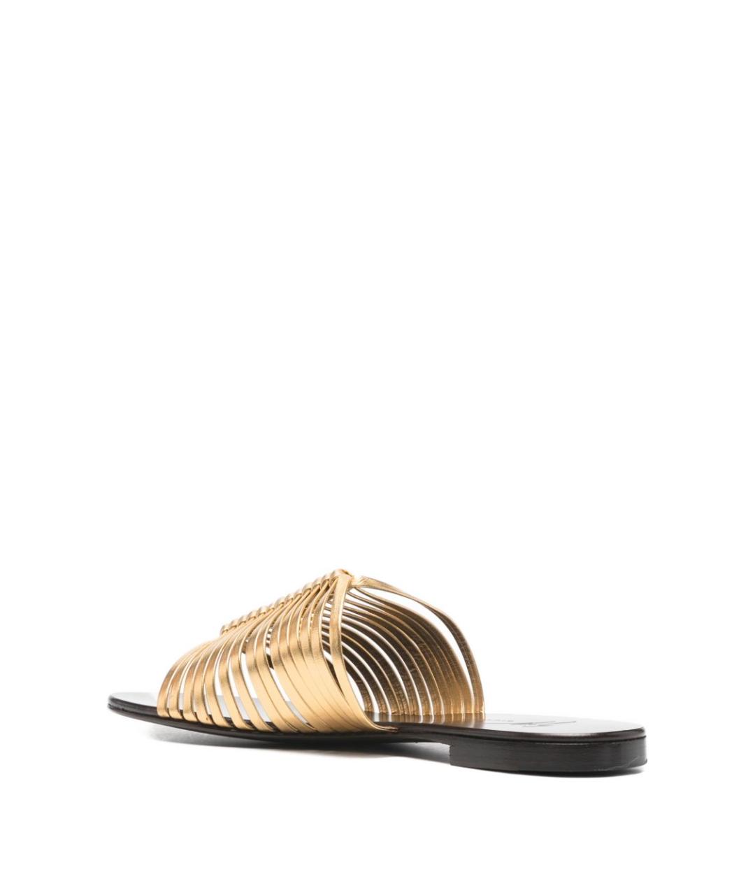 GIUSEPPE ZANOTTI DESIGN Золотые кожаные шлепанцы, фото 3