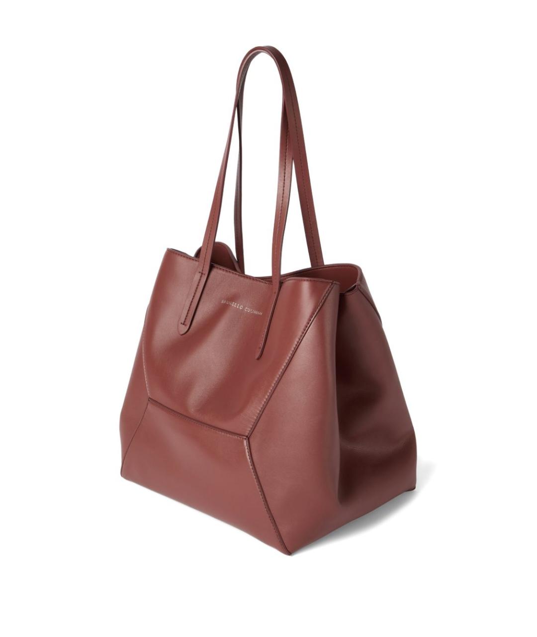 BRUNELLO CUCINELLI Красная кожаная сумка тоут, фото 2