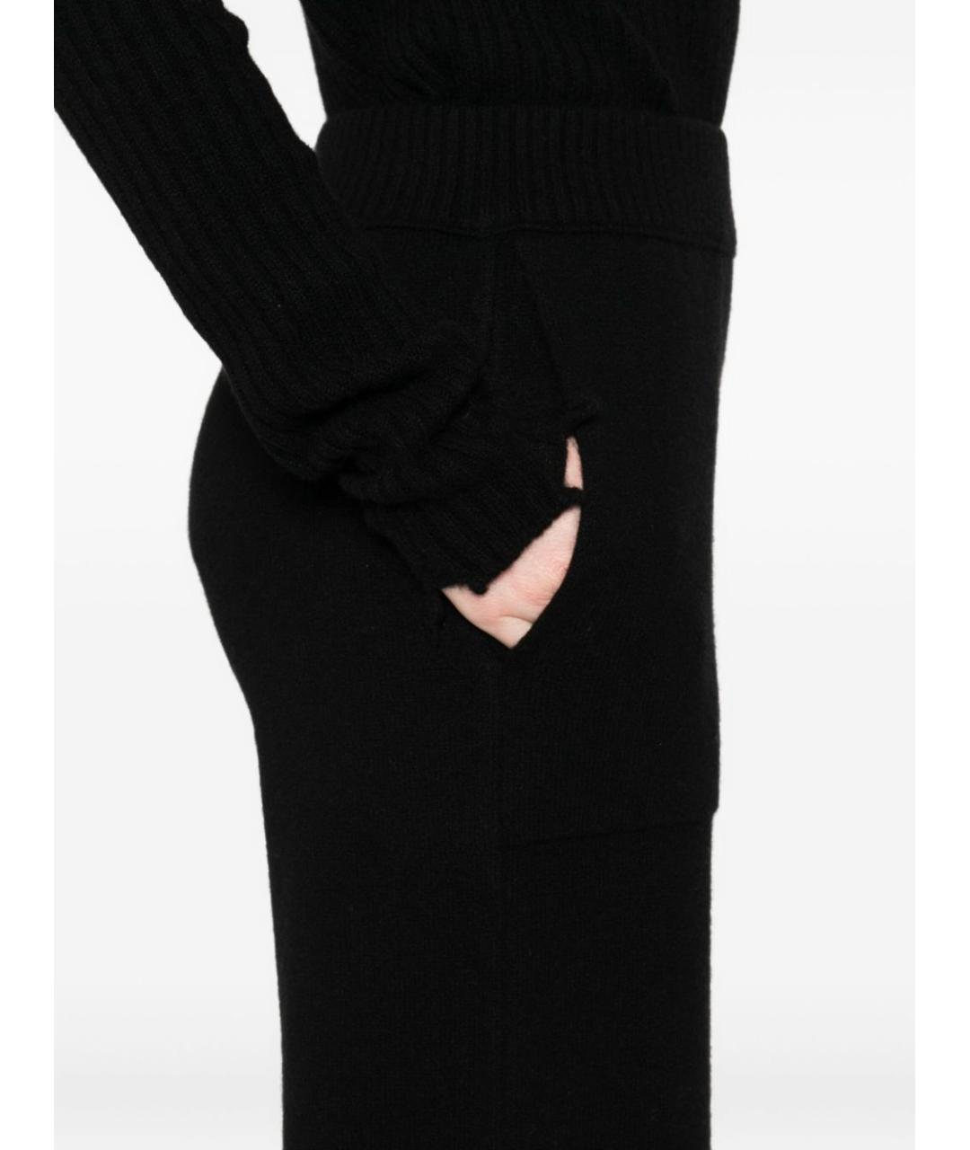 UMA WANG Черные шерстяные прямые брюки, фото 3