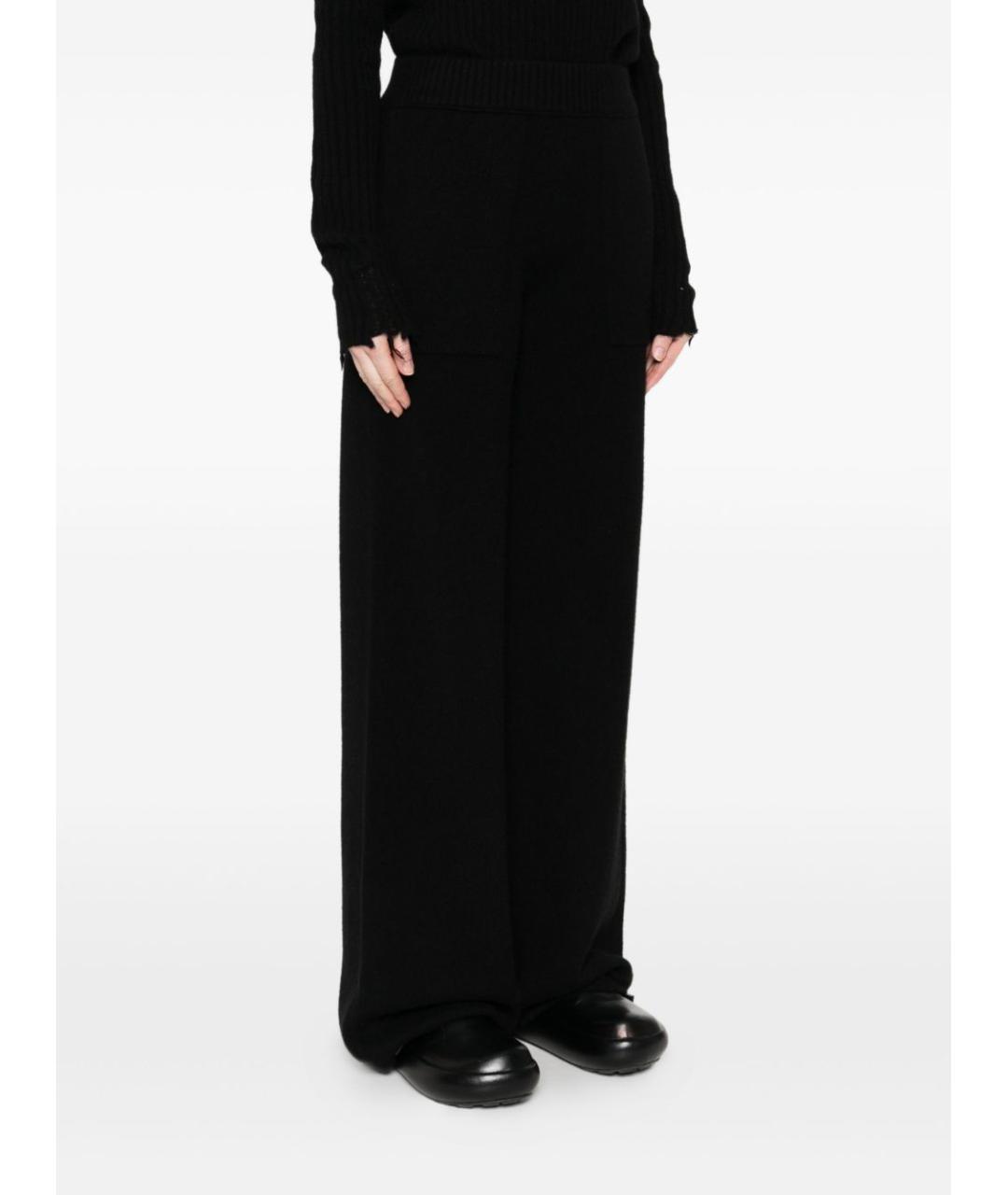 UMA WANG Черные шерстяные прямые брюки, фото 5