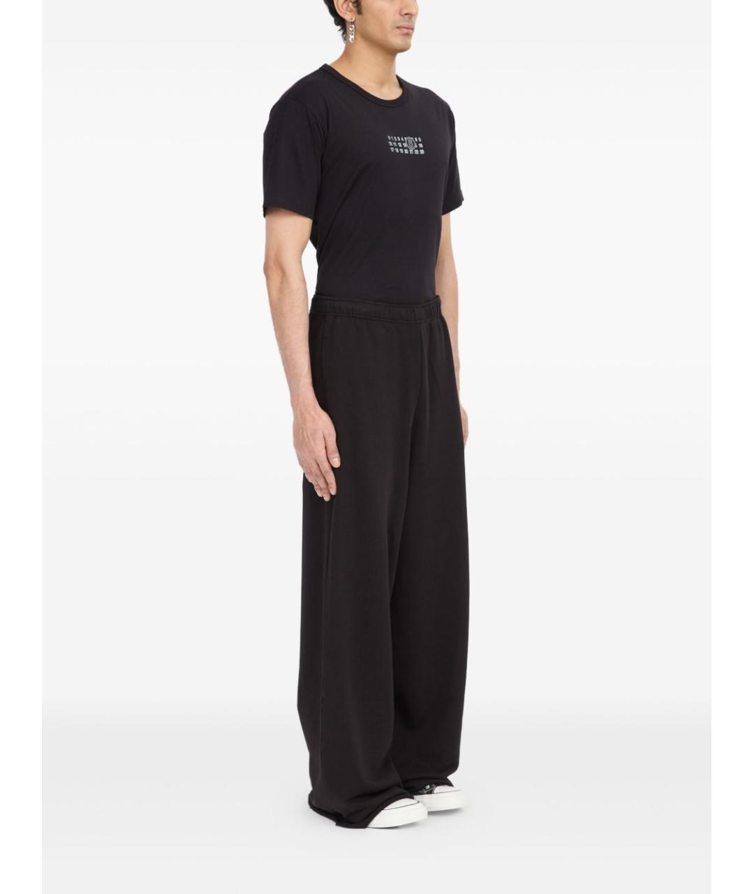 MM6 MAISON MARGIELA Черные хлопковые повседневные брюки, фото 4