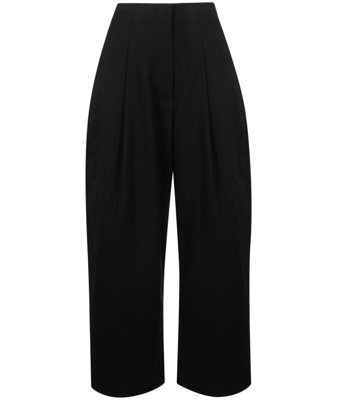 STUDIO NICHOLSON Черные хлопковые прямые брюки, фото 1