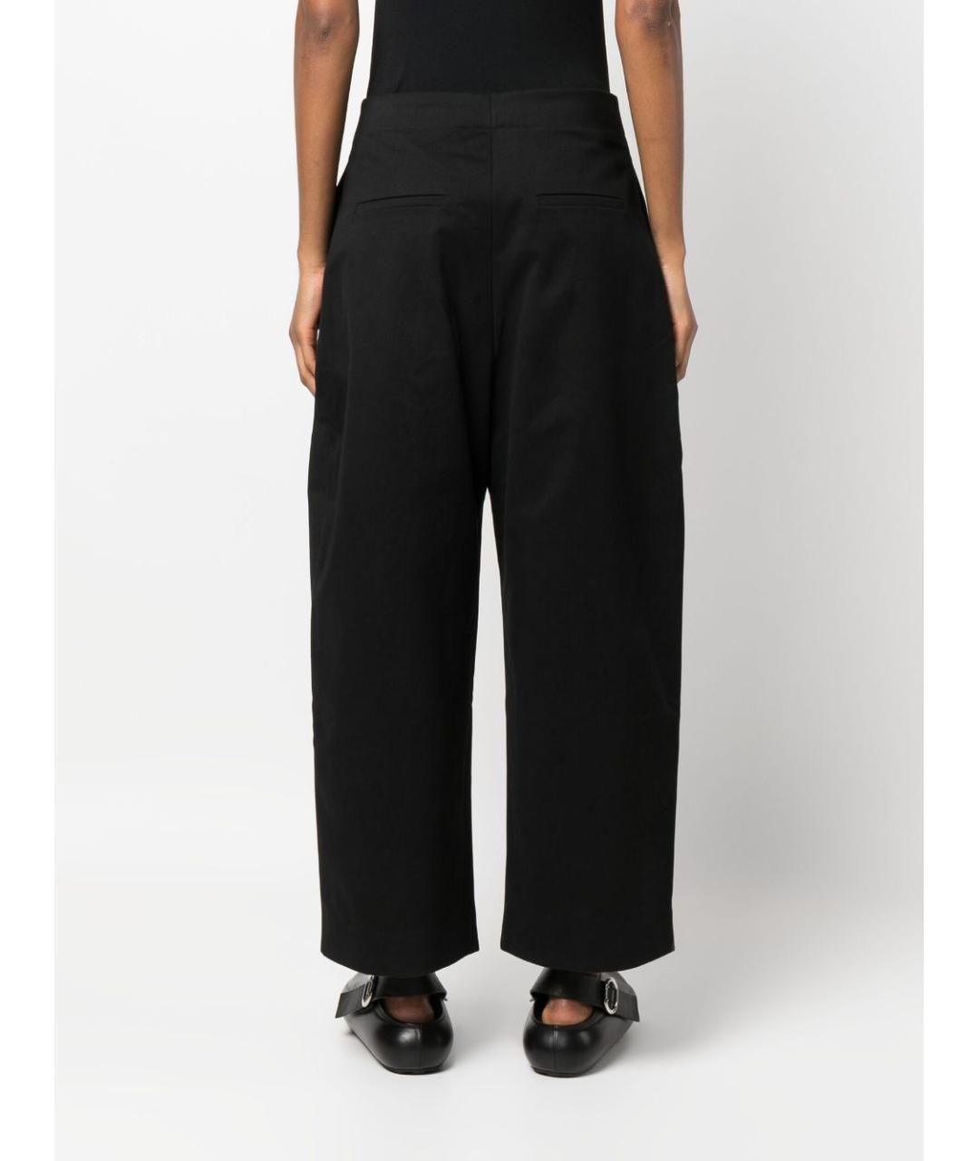 STUDIO NICHOLSON Черные хлопковые прямые брюки, фото 3