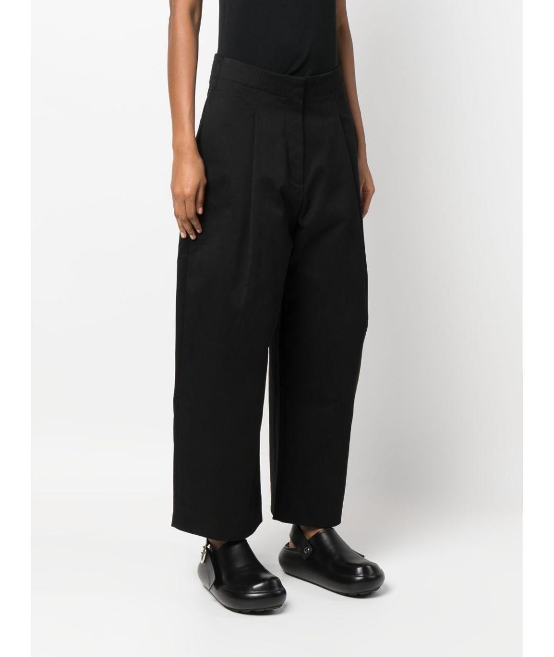 STUDIO NICHOLSON Черные хлопковые прямые брюки, фото 4