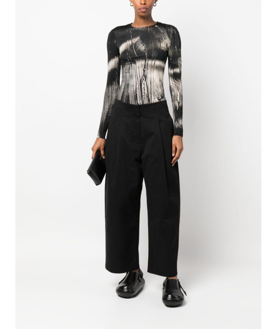 STUDIO NICHOLSON Черные хлопковые прямые брюки, фото 5