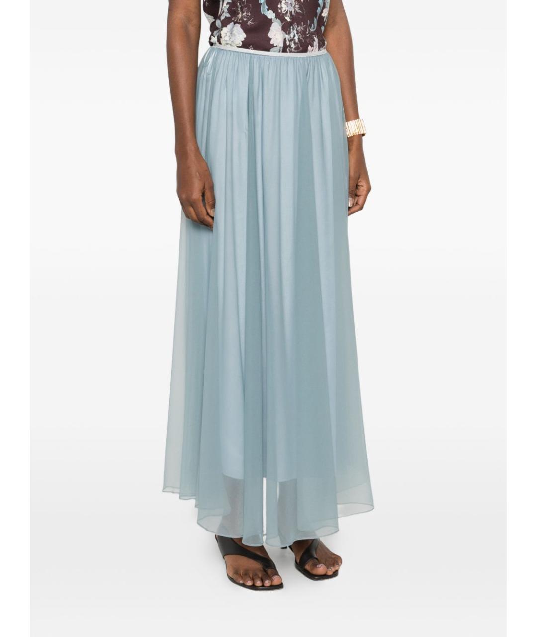 FORTE FORTE Голубая полиэстеровая юбка макси, фото 2