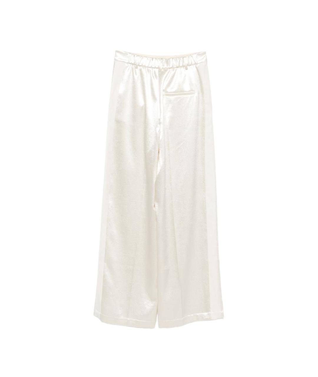 ALYSI Белые прямые брюки, фото 3