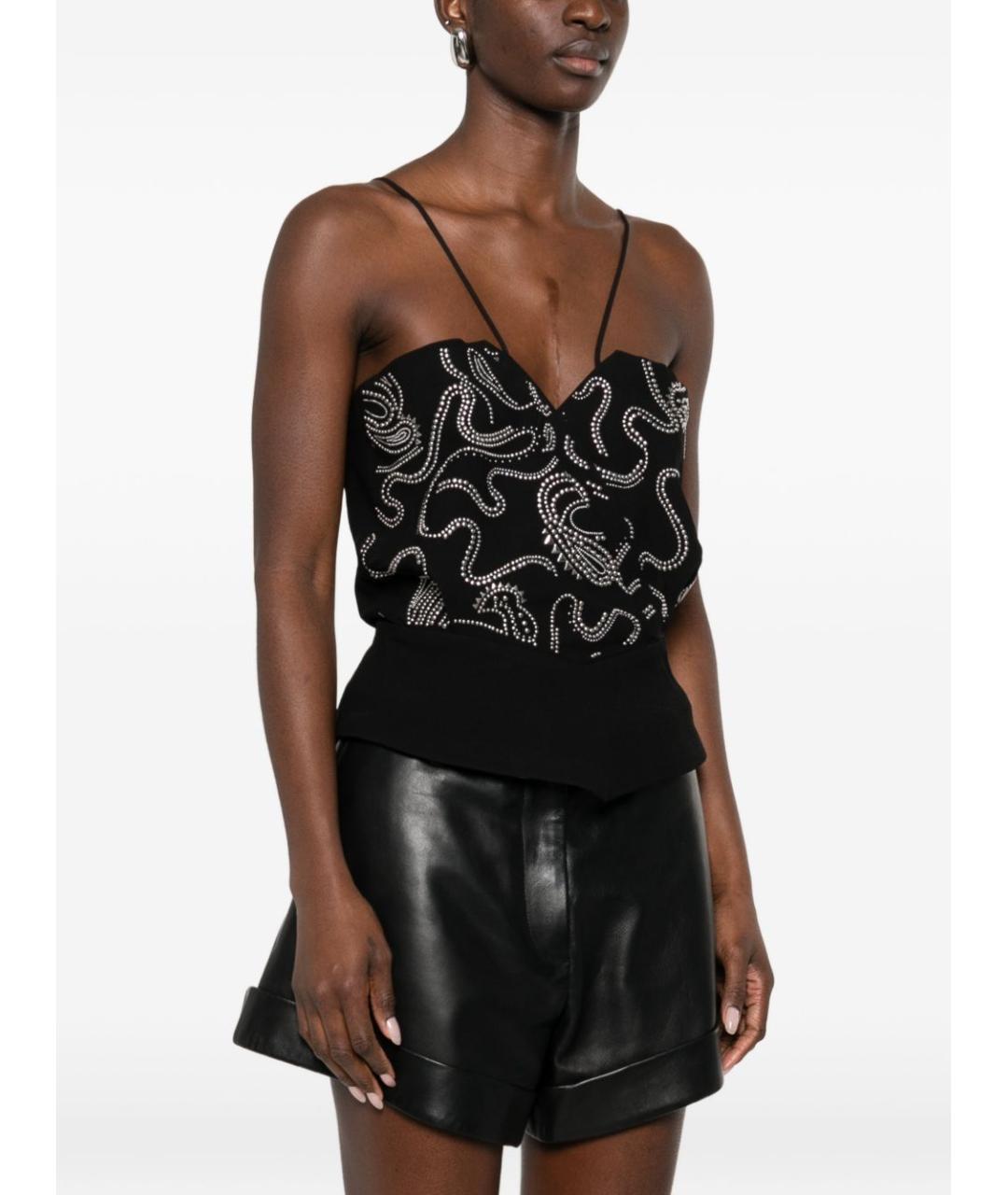 IRO Черная полиэстеровая майка, фото 3