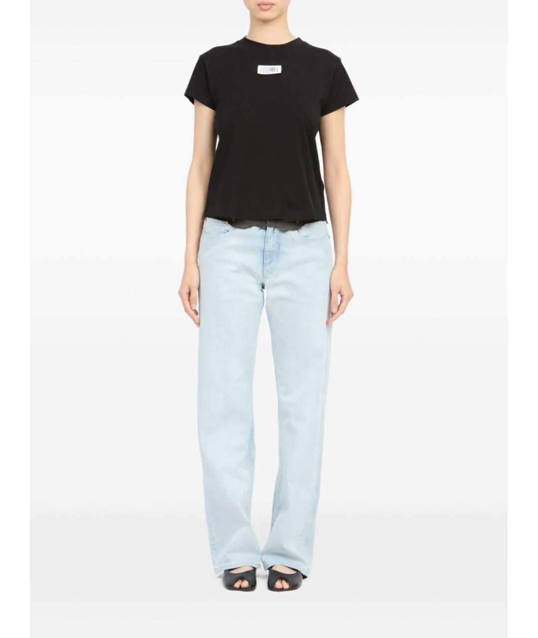 MM6 MAISON MARGIELA Черная хлопковая футболка, фото 3