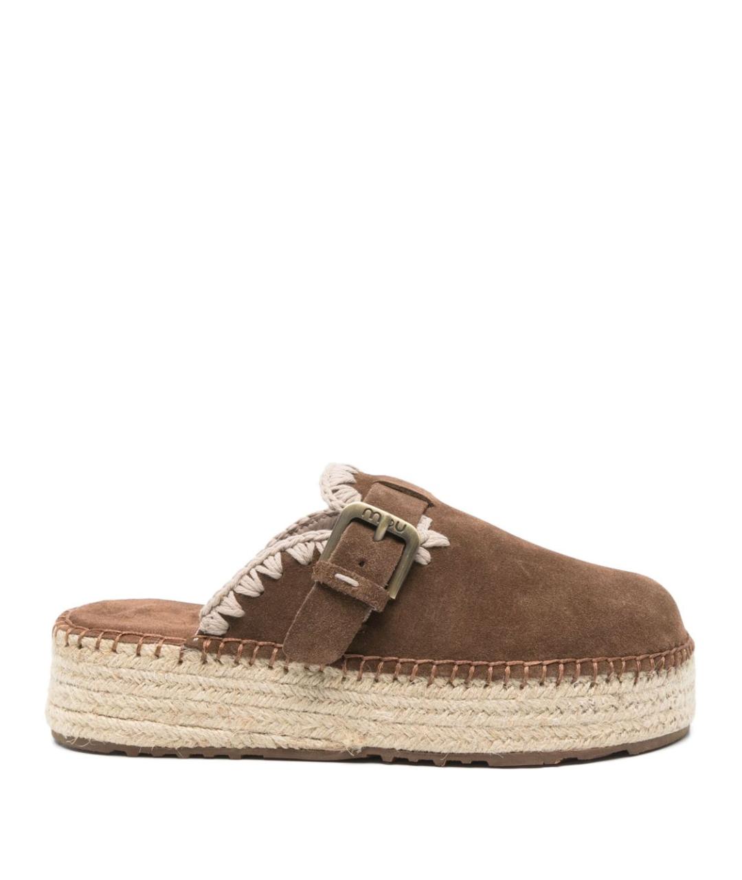 MOU Коричневые замшевые мюли, фото 1