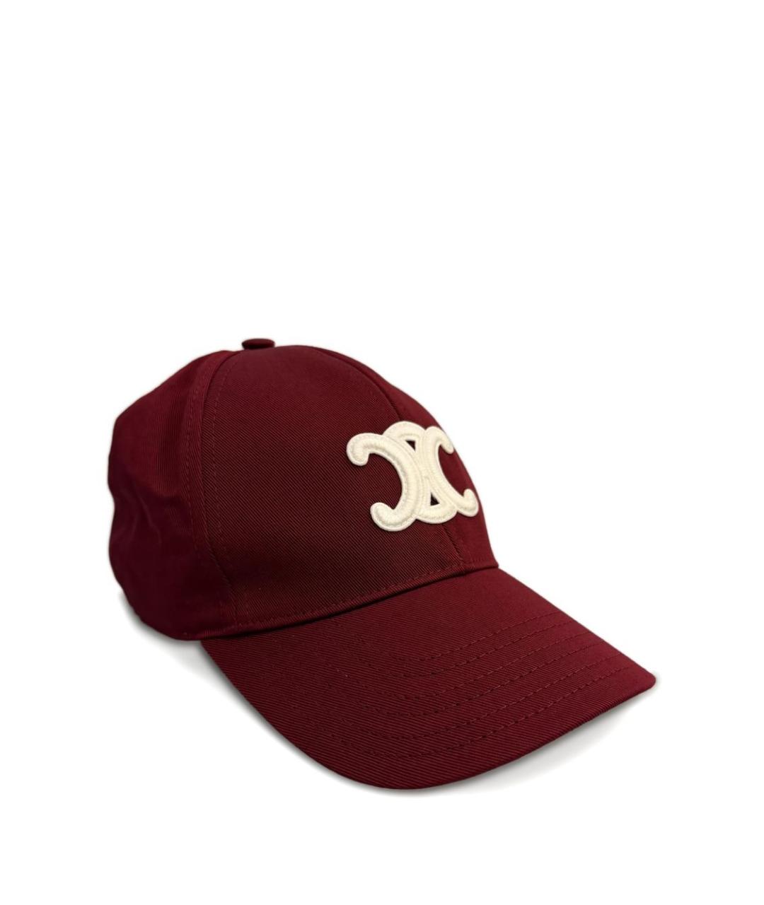 CELINE Бордовая хлопковая кепка, фото 2