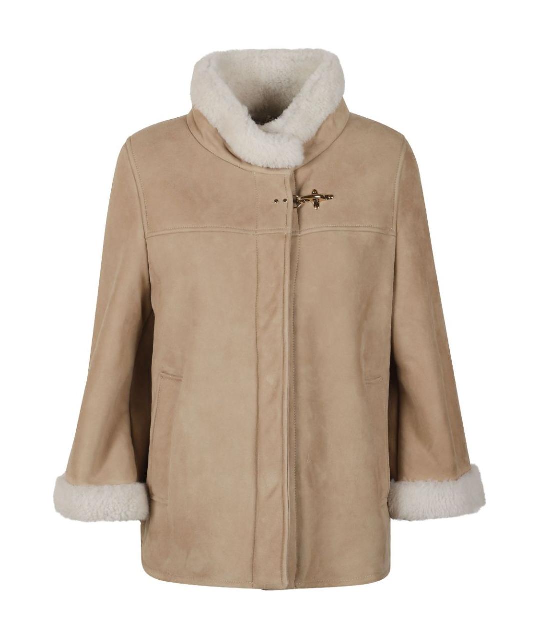 FAY Серая кожаная дубленка, фото 1