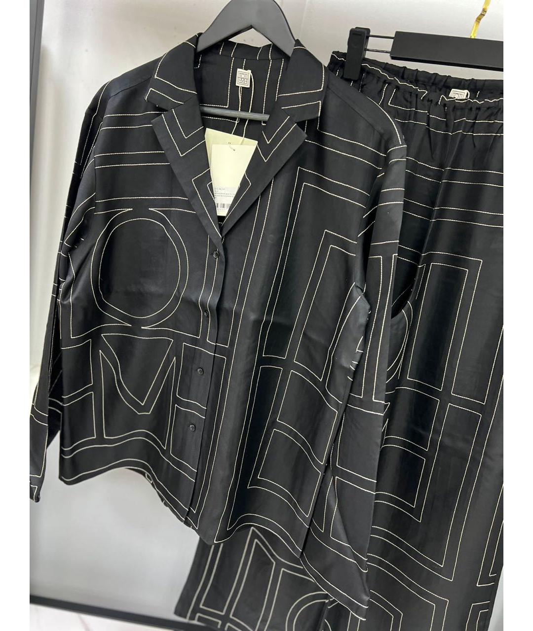 TOTEME Черный шелковый костюм с брюками, фото 4