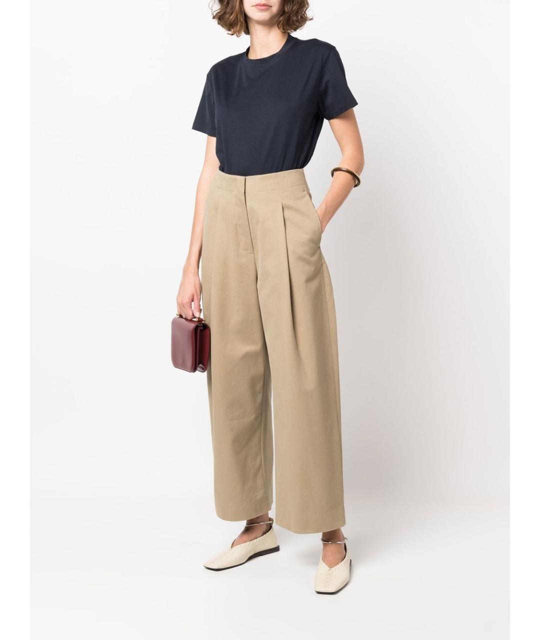 STUDIO NICHOLSON Бежевые хлопковые прямые брюки, фото 8