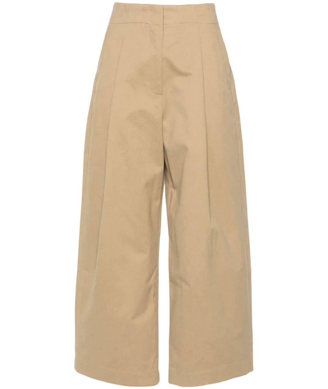 STUDIO NICHOLSON Бежевые хлопковые прямые брюки, фото 1