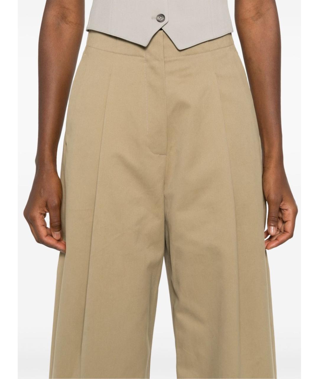 STUDIO NICHOLSON Бежевые хлопковые прямые брюки, фото 3