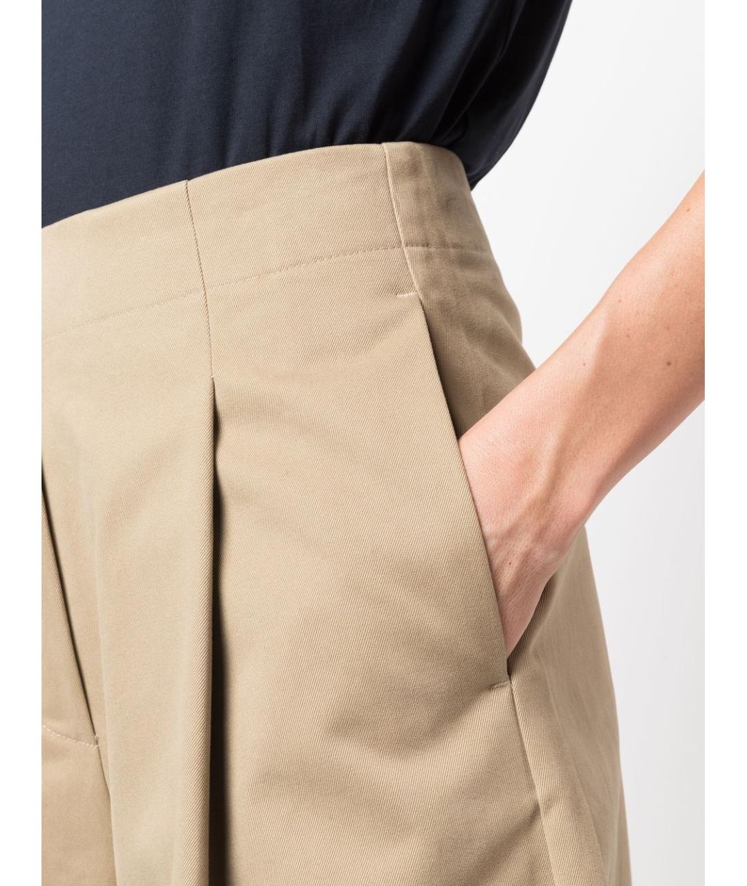 STUDIO NICHOLSON Бежевые хлопковые прямые брюки, фото 2