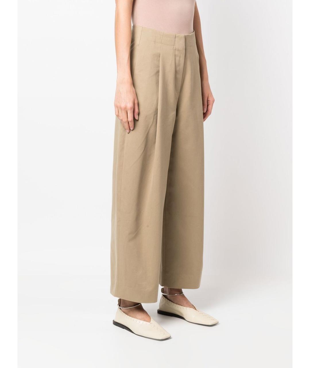STUDIO NICHOLSON Бежевые хлопковые прямые брюки, фото 4