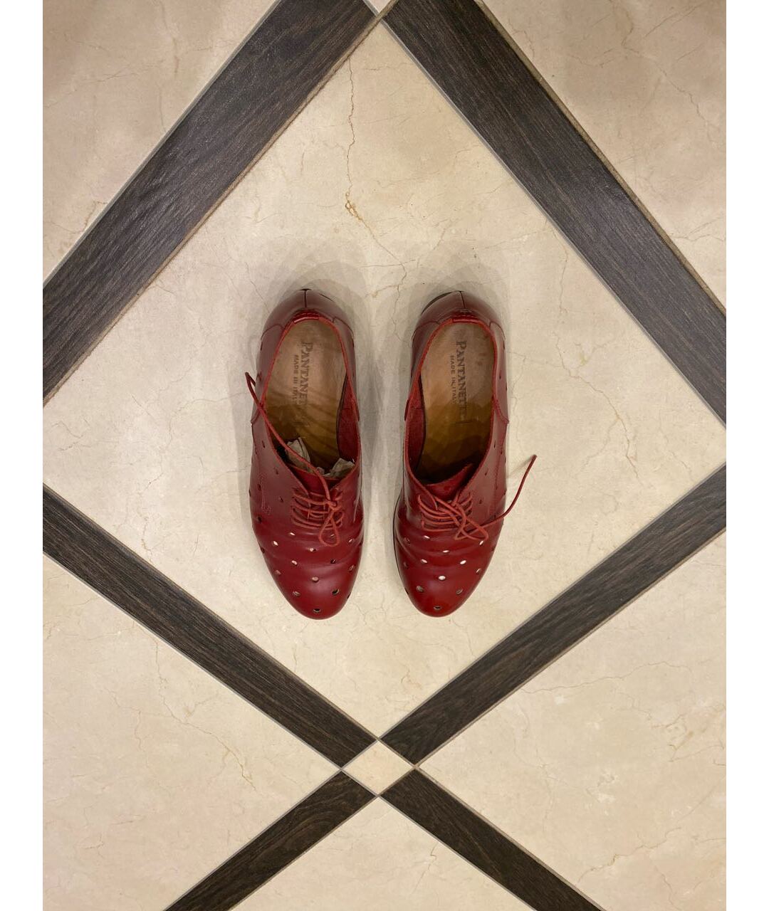 PANTANETTI Бордовые кожаные ботинки, фото 3