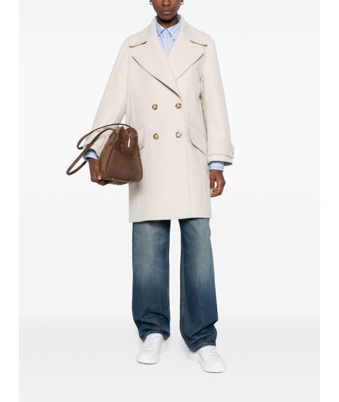 PAUL SMITH Белое шерстяное пальто, фото 2