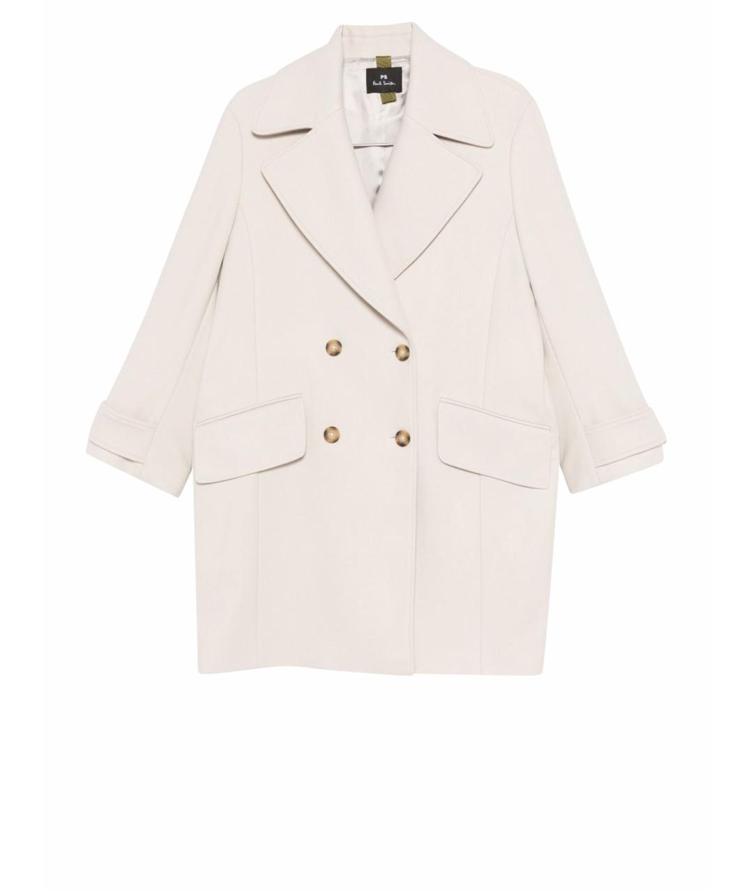 PAUL SMITH Белое шерстяное пальто, фото 1