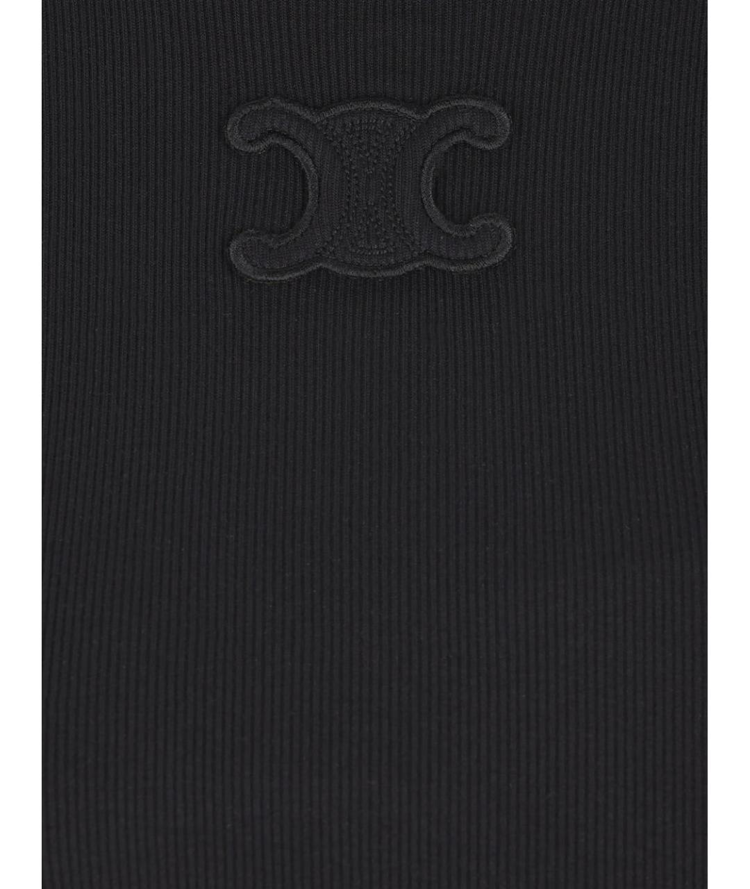 CELINE Черная хлопковая майка, фото 4