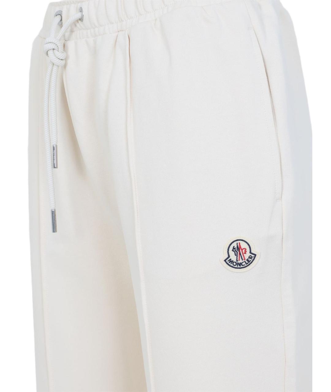 MONCLER Бежевые хлопковые прямые брюки, фото 3