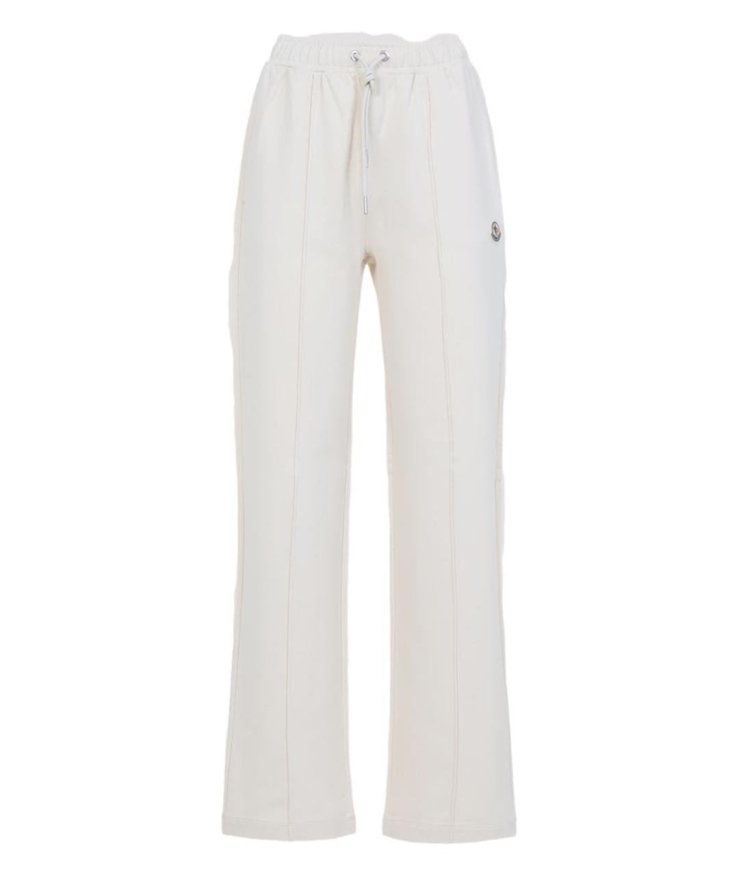 MONCLER Бежевые хлопковые прямые брюки, фото 1