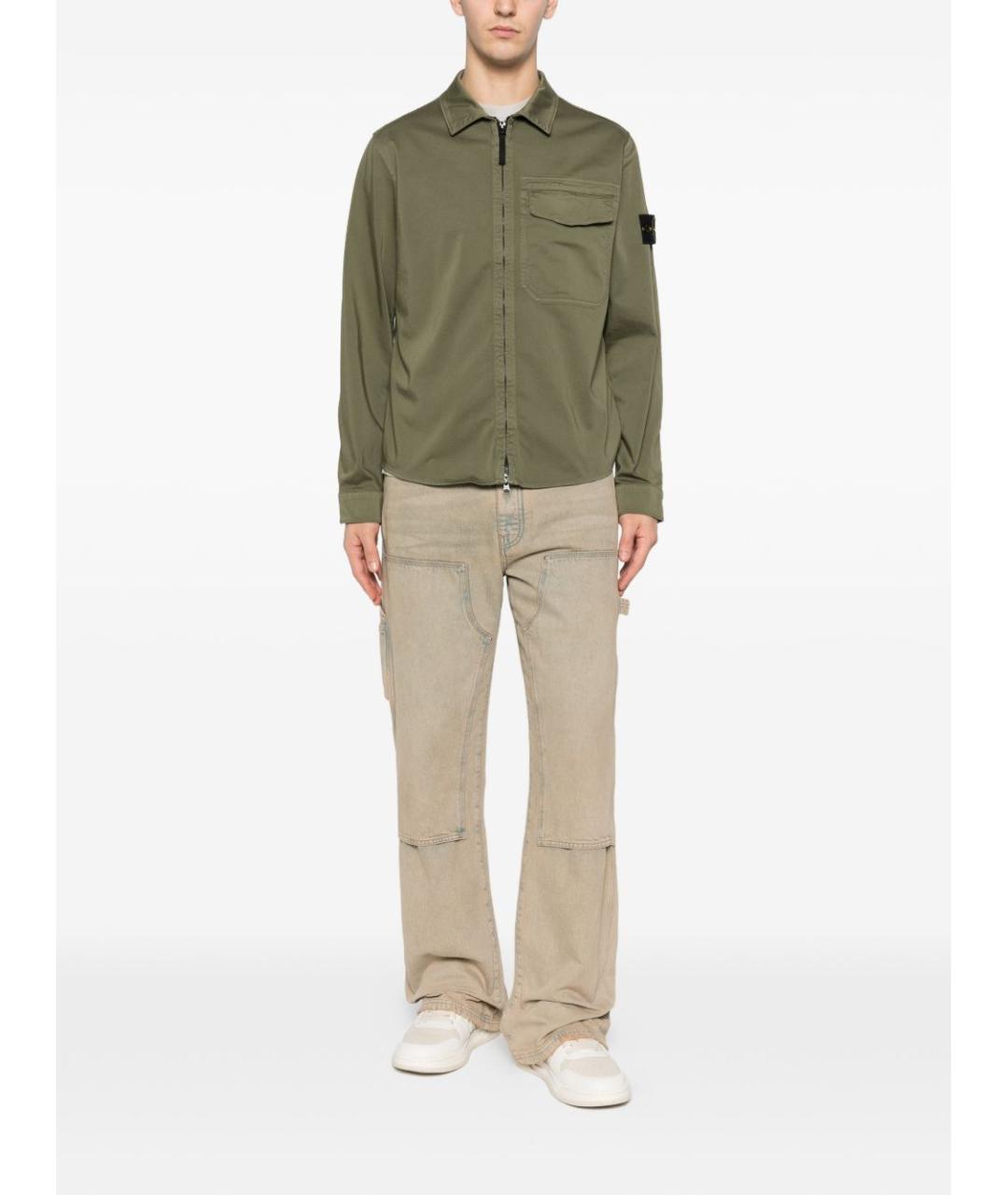 STONE ISLAND Зеленая кэжуал рубашка, фото 4