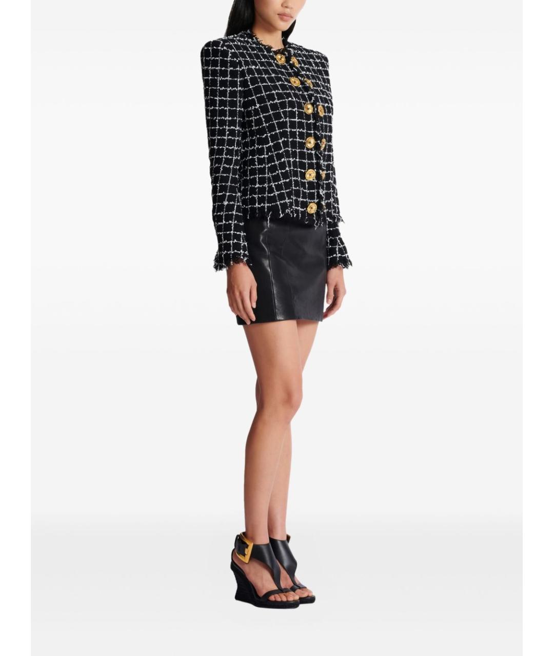 BALMAIN Черный твидовый жакет/пиджак, фото 3