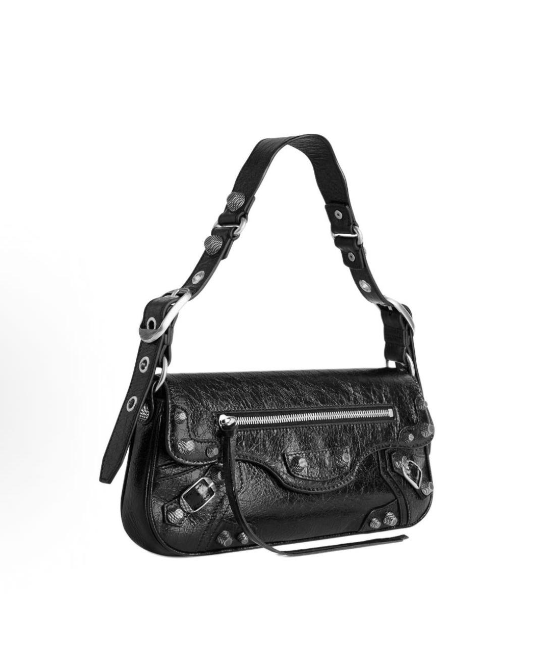 BALENCIAGA Черная кожаная сумка с короткими ручками, фото 2