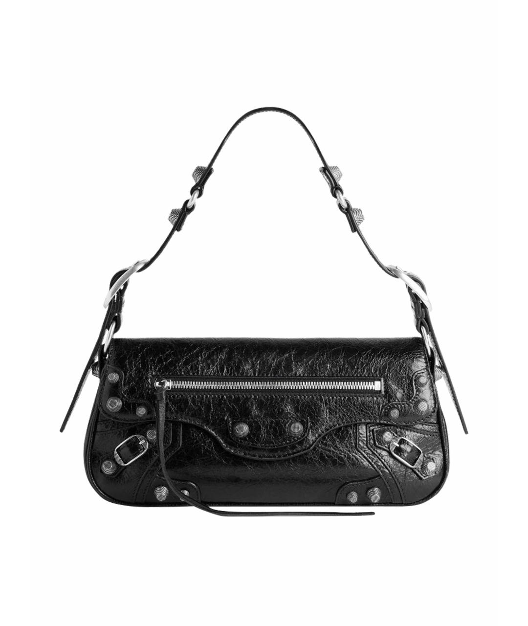 BALENCIAGA Черная кожаная сумка с короткими ручками, фото 1