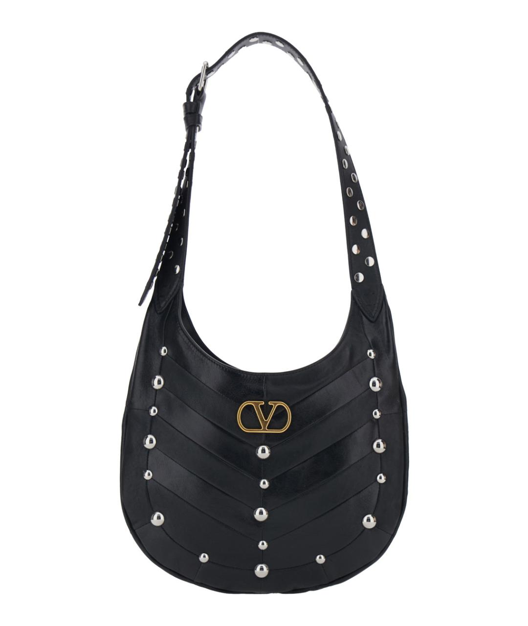 VALENTINO Черная кожаная сумка через плечо, фото 1