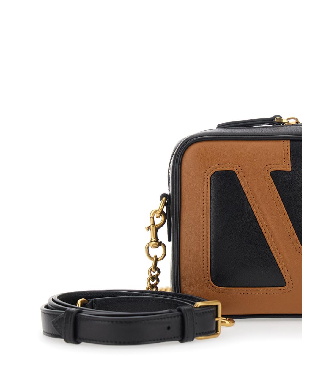 VALENTINO Черная кожаная сумка через плечо, фото 3